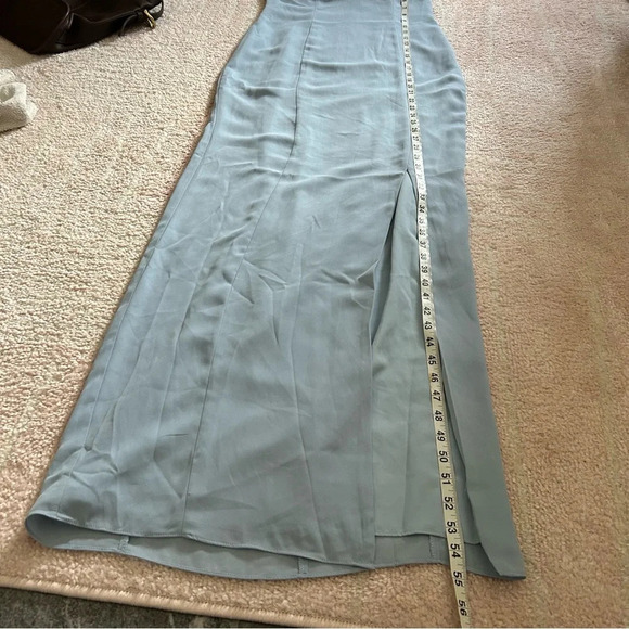 NWT BHLDN Antonia Georgette Maxi Dress Bridesmaid Pale Blue Size 6 Homecoming - Picture 11 of 15